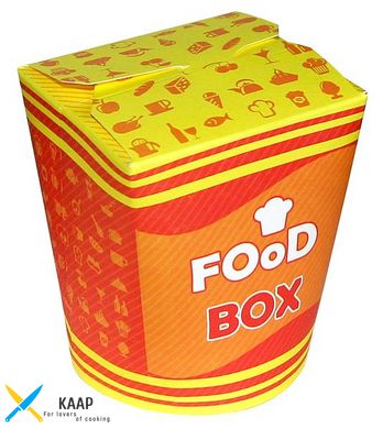 Упаковка-пастабокс для лапші, WOK (Вок) 600 мл паперова оранжева FastFood Foood BOX