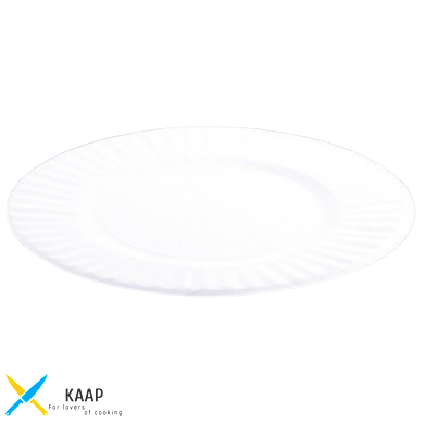Тарелка одноразовая бумажная d=23 см 100 шт белая