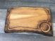 Дошка для подавання з виїмкою під соусник 35х22х2 см "Арт М" Фігурна, дерев'яна з жолобом
