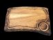 Доска для подачи с выемкой под соусник 35х22х2 см "Арт М" Фигурная, деревянная с желобом